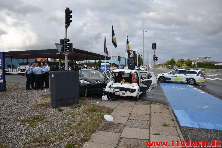 Trafikuheld. Horsensvej i Vejle. 14/07-2020. Kl. 19:00