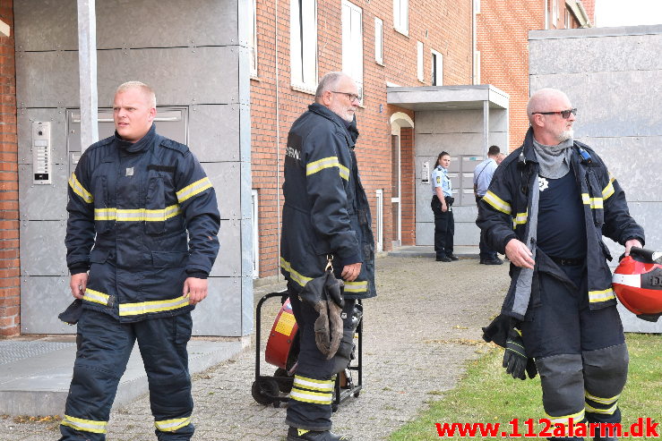 Ild i Etageejendom. Ellevang i Vejle. 21/07-2020. KL. 17:46.