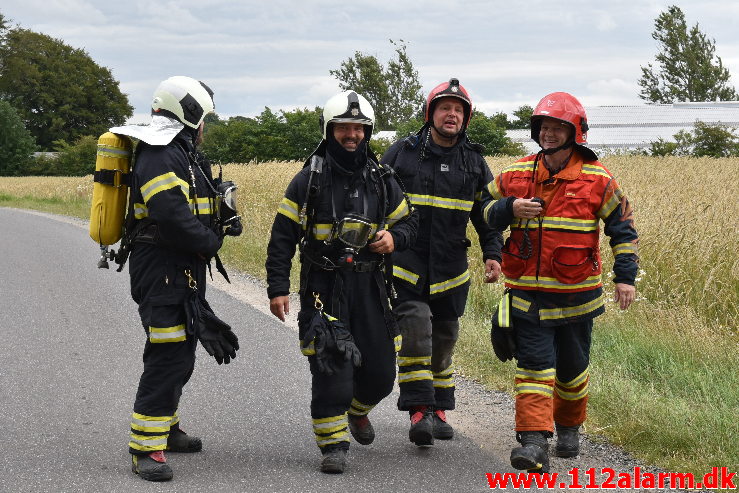 Brand-Landbrugsredskab. Tofthøjvej i Jelling. 23/07-2020. Kl. 15:51.