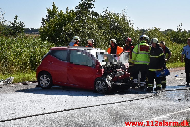 En person dræbt ved frontalt sammenstød. Motortrafikvejen efter Børkop. 13/08-2020. Kl. 10:51.