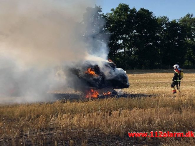 Brand – Landbrugsredskab. Lykkegårdsvej i Veerst. 15/08-2020. Kl. 17:05.