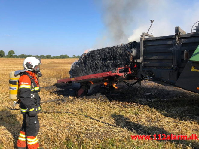 Brand – Landbrugsredskab. Lykkegårdsvej i Veerst. 15/08-2020. Kl. 17:05.