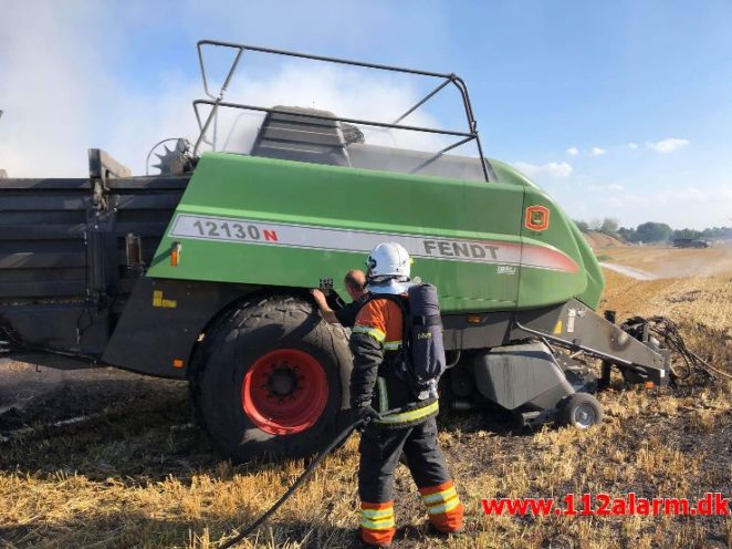 Brand – Landbrugsredskab. Lykkegårdsvej i Veerst. 15/08-2020. Kl. 17:05.