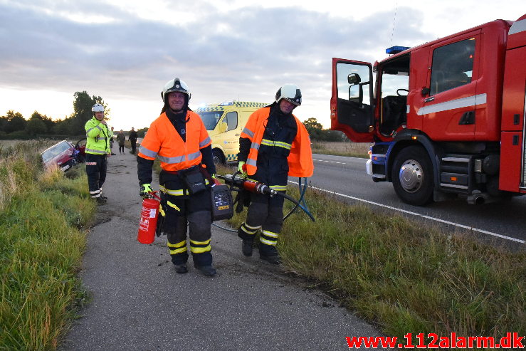 2 biler snittede hinanden. Horsensvej i Hedensted. 25/08-2020. Kl. 05:51.