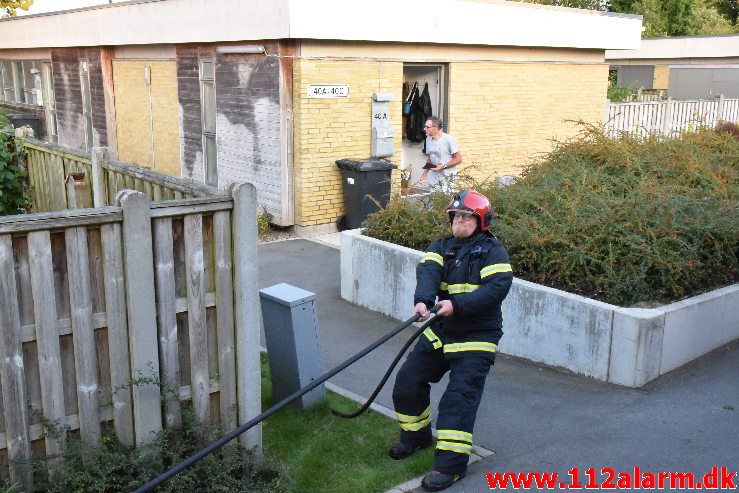 Voldsom brand i villa. Grønnedalen i Vejle. 16/09-2020. KL. 18:51.