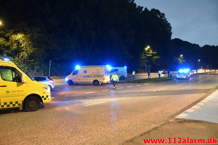 Færdselsuheld spærret vejen. Horsensvej i Vejle. 28/09-2020. Kl. 19:10.
