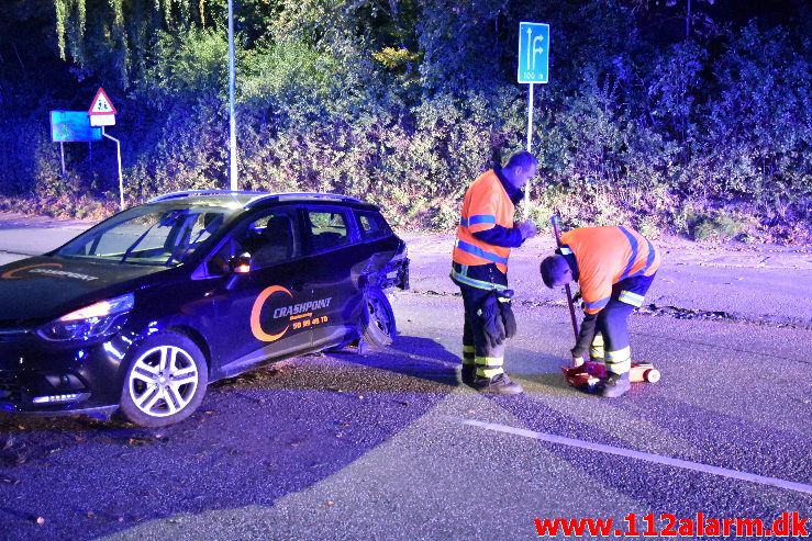 Færdselsuheld spærret vejen. Horsensvej i Vejle. 28/09-2020. Kl. 19:10.