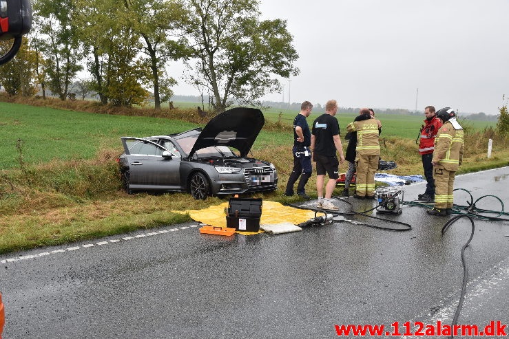 Kørte ud foran lastbilen. Viborg Hovedvej lige ud for Tørring. 21/10-2020. Kl. 13:31.