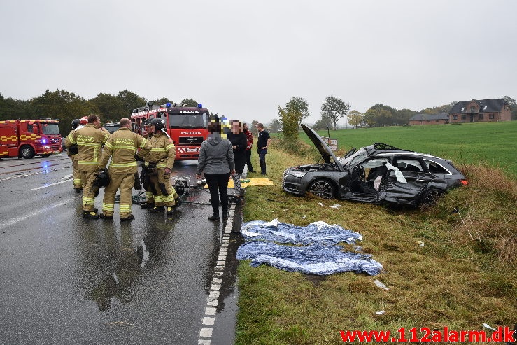 Kørte ud foran lastbilen. Viborg Hovedvej lige ud for Tørring. 21/10-2020. Kl. 13:31.