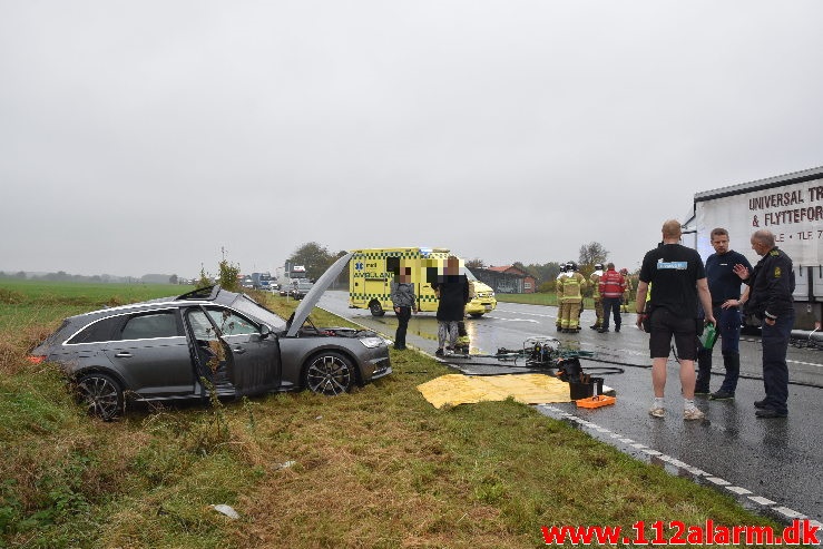 Kørte ud foran lastbilen. Viborg Hovedvej lige ud for Tørring. 21/10-2020. Kl. 13:31.