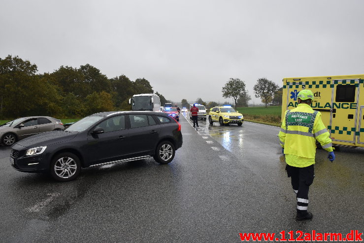 Kørte ud foran lastbilen. Viborg Hovedvej lige ud for Tørring. 21/10-2020. Kl. 13:31.