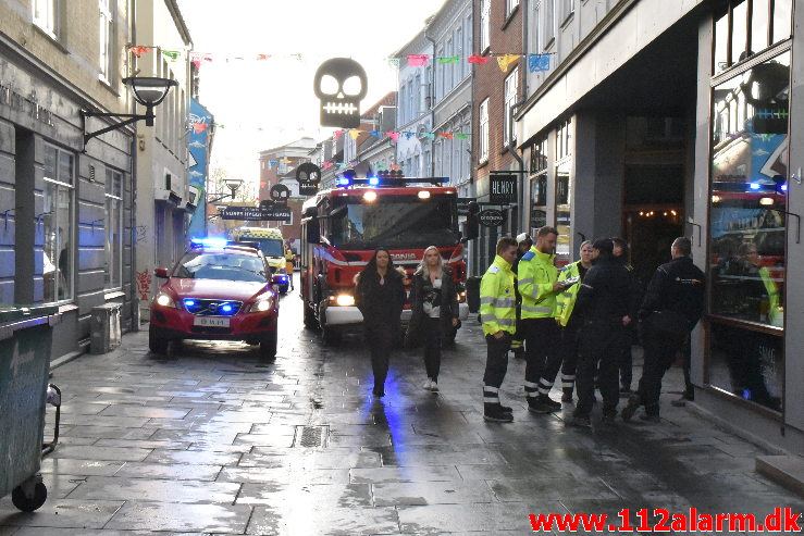 Brand i el installation. Vissingsgade 20 i Vejle. 28/10-2020. Kl. 08:31.