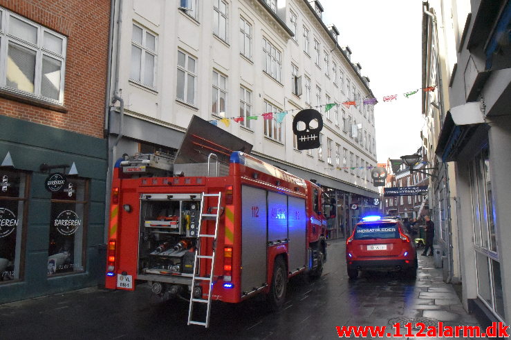 Brand i el installation. Vissingsgade 20 i Vejle. 28/10-2020. Kl. 08:31.