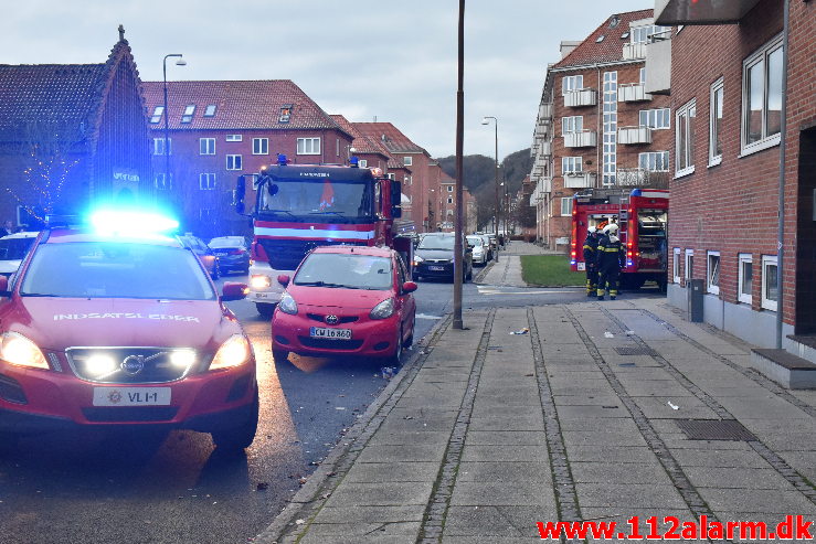 Ild i frituregryde. Mindegade 25 i Vejle. 04/01-2021. KL. 08:43.