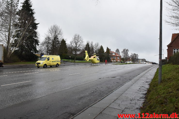 Alvorlig ulykke. Horsensvej i Vejle. 05/01-2021. KL. 10:40.