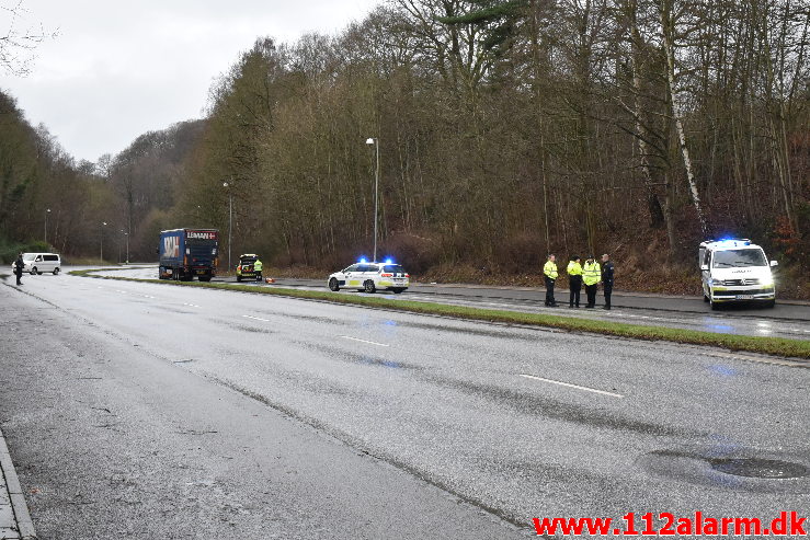 Alvorlig ulykke. Horsensvej i Vejle. 05/01-2021. KL. 10:40.