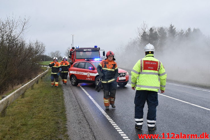 Brand i Lastbil. Ammitsbølvej ved Ødsted. 18/01-2021. KL. 12:17.