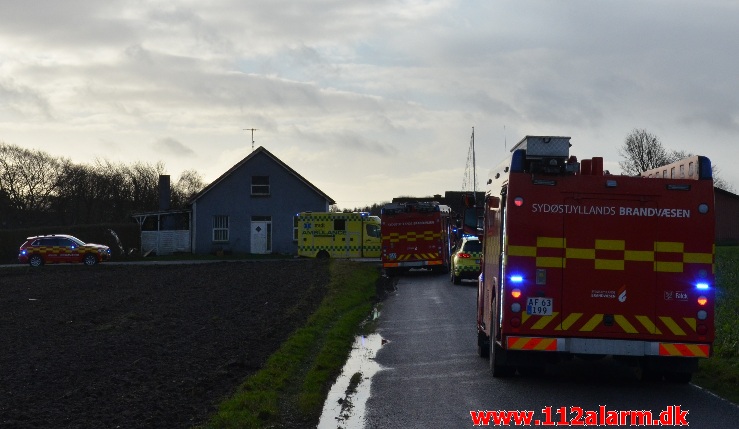 FUH med Fastklemte. Hulvadsvej Hedensted. 22/01-2021. Kl. 09:45.