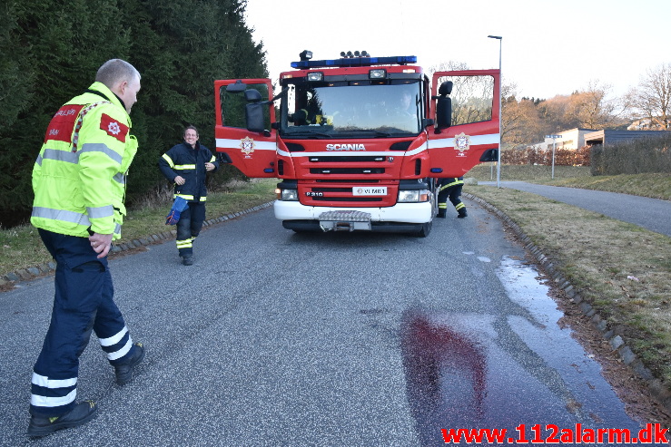 Pakkemand kørte fra sin forurening. Haraldsvænget i Skibet.