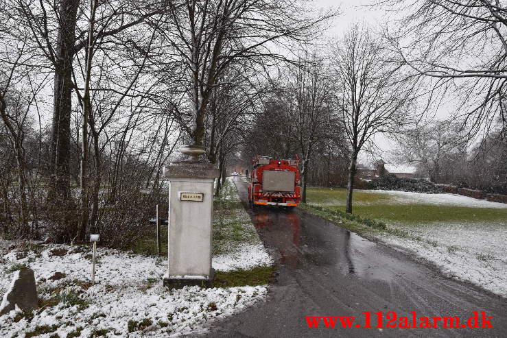 Meldingen gik på Gårdbrand. Jerlevgårdvej ved Jerlev. 11/04-2021. Kl. 11:04.