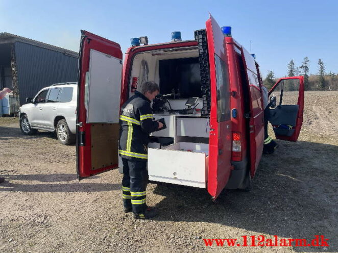 Brand på Randbøl Hede. Frederikshåbvej Randbøl. 17/04-2021. Kl. 15:22.