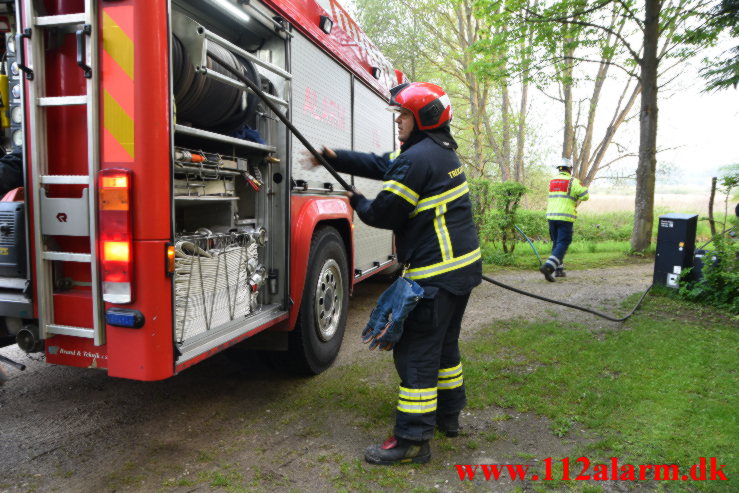 Brand i Kolonihavehus. Engvasen i Vejle. 18/05-2021. KL. 06:05.