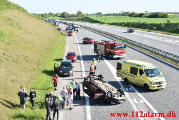 Kørte 200 meter på taget. Midtjyske Motorvej. 30/05-2021. KL.17:56.