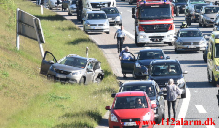 Kørte 200 meter på taget. Midtjyske Motorvej. 30/05-2021. KL.17:56.