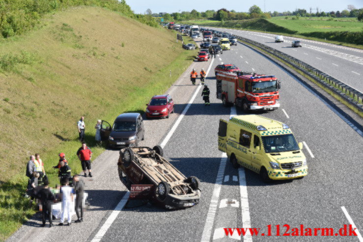 Kørte 200 meter på taget. Midtjyske Motorvej. 30/05-2021. KL.17:56.