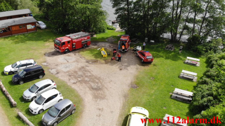 Redning – Drukneulykke. Fårup Sø i Jelling. 20/06-2021. Kl. 15:16.