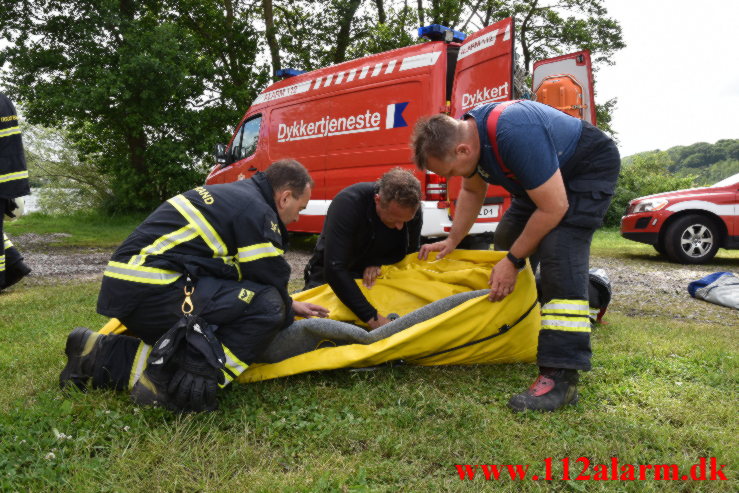 Redning – Drukneulykke. Fårup Sø i Jelling. 20/06-2021. Kl. 15:16.