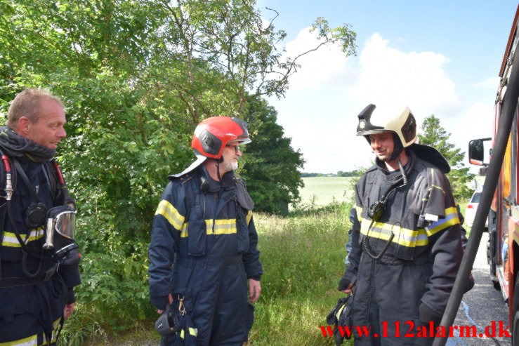 Brand i Villa. Trangtrappevej i Kollerup. 25/06-2021. Kl. 08:56.