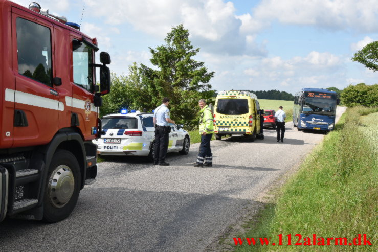 Brand i Villa. Trangtrappevej i Kollerup. 25/06-2021. Kl. 08:56.