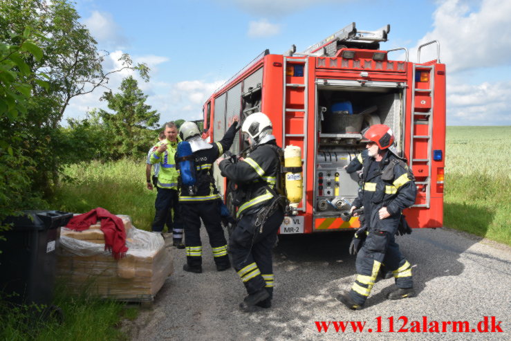 Brand i Villa. Trangtrappevej i Kollerup. 25/06-2021. Kl. 08:56.