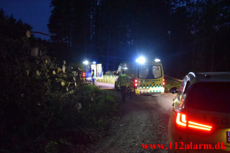 Alvorlig redningsaktion. Birkelundvej ved Jelling. 14/07-2021. Kl. 22:47.