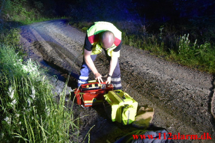 Alvorlig redningsaktion. Birkelundvej ved Jelling. 14/07-2021. Kl. 22:47.