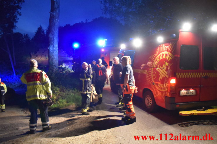 Alvorlig redningsaktion. Birkelundvej ved Jelling. 14/07-2021. Kl. 22:47.