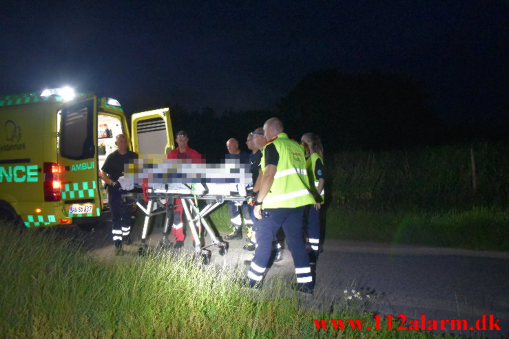 Alvorlig redningsaktion. Birkelundvej ved Jelling. 14/07-2021. Kl. 22:47.