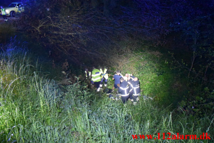 Alvorlig redningsaktion. Birkelundvej ved Jelling. 14/07-2021. Kl. 22:47.