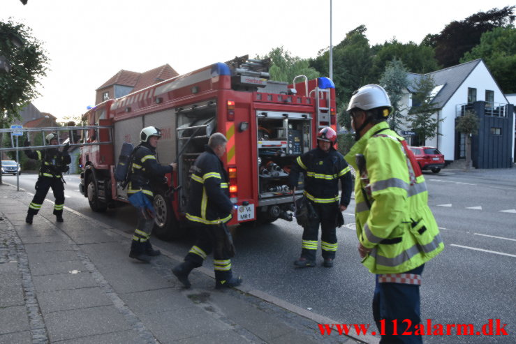 Brand i butik. Vesterbrogade i Vejle. 17/07-2021. Kl. 20:48.