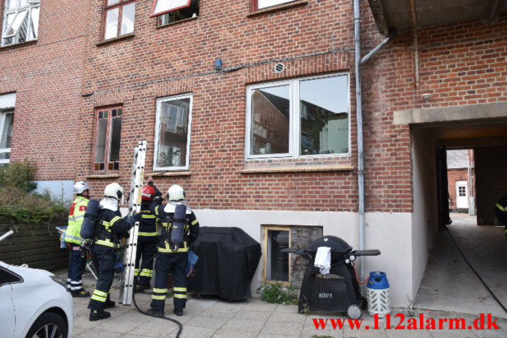 Brand i butik. Vesterbrogade i Vejle. 17/07-2021. Kl. 20:48.