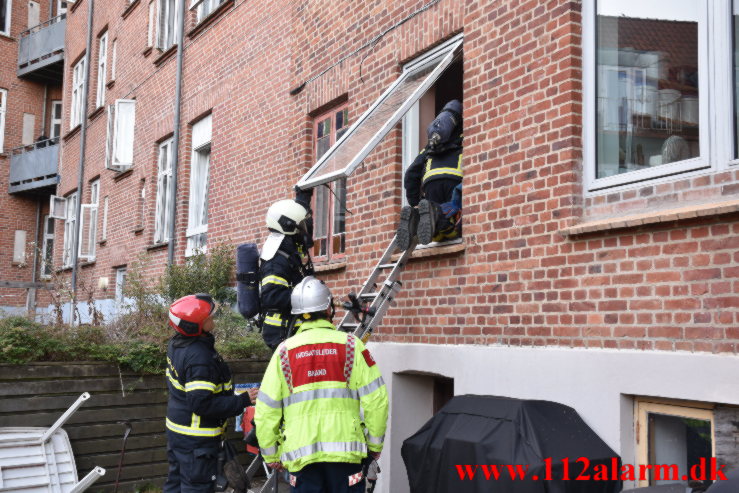 Brand i butik. Vesterbrogade i Vejle. 17/07-2021. Kl. 20:48.