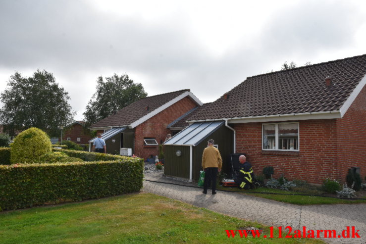 Brand i Villa. Steen Blicher Vej i Bredsten. 26/07-2021. Kl. 10:43.