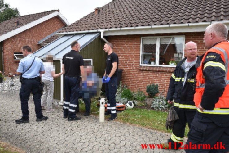 Brand i Villa. Steen Blicher Vej i Bredsten. 26/07-2021. Kl. 10:43.