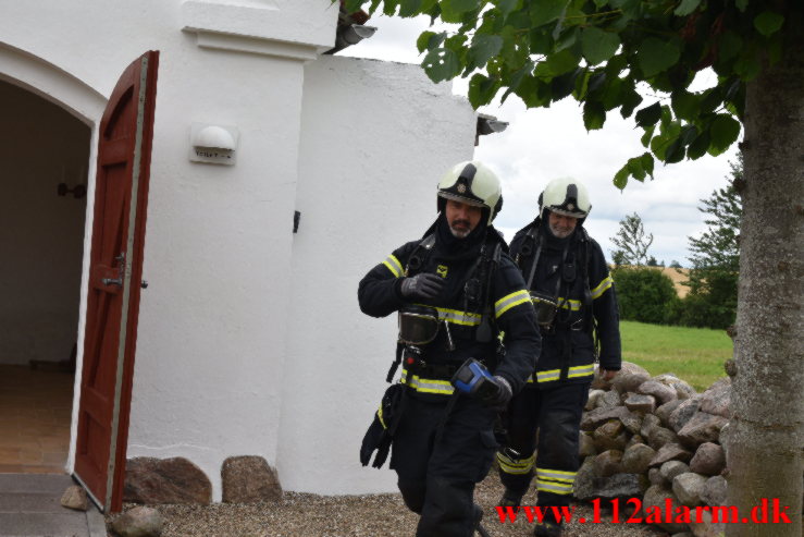 Brand i kapellet. Kollerup Kirke. 03/08-2021. Kl. 11:03.