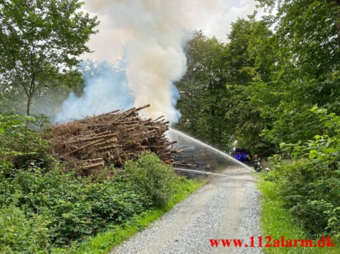 Naturbrand - Skovbrand. Baskærvej og Egtved Skovvej ved Egtved.04-04-2021. Kl. 12:39.