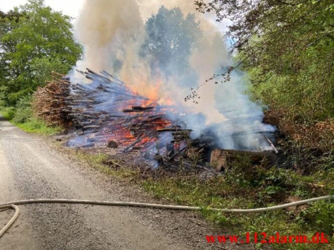 Naturbrand - Skovbrand. Baskærvej og Egtved Skovvej ved Egtved.04-04-2021. Kl. 12:39.