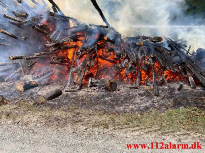 Naturbrand - Skovbrand. Baskærvej og Egtved Skovvej ved Egtved.04-04-2021. Kl. 12:39.