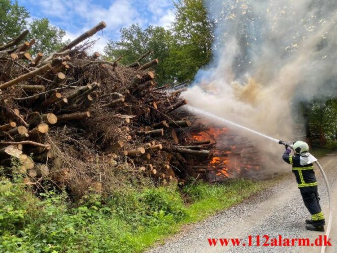 Naturbrand - Skovbrand. Baskærvej og Egtved Skovvej ved Egtved.04-04-2021. Kl. 12:39.