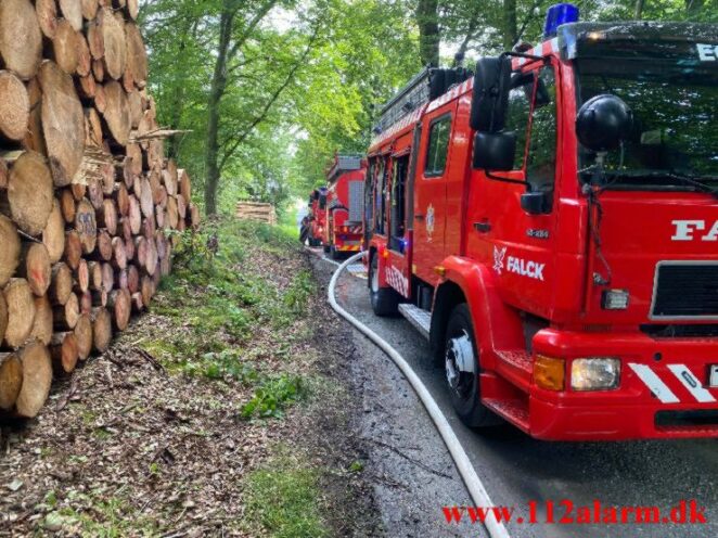 Naturbrand - Skovbrand. Baskærvej og Egtved Skovvej ved Egtved.04-04-2021. Kl. 12:39.